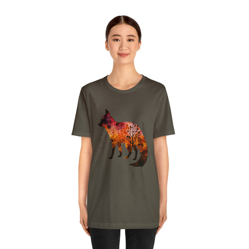 Autumn Fox Silhouette - Short Sleeve Tee